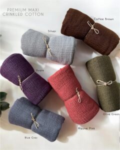Crinkled cotton hijab